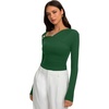 image:imageREORIA Womens Long Sleeve Asymmetrical Shirts Going Out Ruched Wrap TopsEden