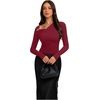 image:imageREORIA Womens Long Sleeve Asymmetrical Shirts Going Out Ruched Wrap TopsEmboldened