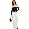 image:imageREORIA Womens Long Sleeve Off Shoulder T Shirts Mesh Going Out TopsBlack Onyx