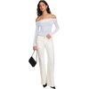 image:imageREORIA Womens Long Sleeve Off Shoulder T Shirts Mesh Going Out TopsBrilliant White
