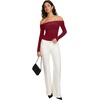 image:imageREORIA Womens Long Sleeve Off Shoulder T Shirts Mesh Going Out TopsEmboldened