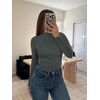 image:imageREORIA Womens Long Sleeve Ruched Bodysuit TopsThyme
