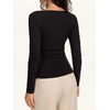 image:imageREORIA Womens Long Sleeve Shirts 2026 Fall Casual Business Cowl Neck TopsBlack
