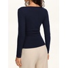 image:imageREORIA Womens Long Sleeve Shirts 2026 Fall Casual Business Cowl Neck TopsBlue
