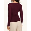 image:imageREORIA Womens Long Sleeve Shirts 2026 Fall Casual Business Cowl Neck TopsBurgundy