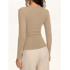 image:imageREORIA Womens Long Sleeve Shirts 2026 Fall Casual Business Cowl Neck TopsKhaki