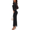 image:imageREORIA Womens Long Sleeve Wedding Guest Maxi DressesBlack Onyx