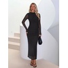 image:imageREORIA Womens Long Sleeve Wedding Guest Maxi DressesBlack Onyx