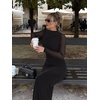 image:imageREORIA Womens Long Sleeve Wedding Guest Maxi DressesBlack Onyx