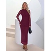 image:imageREORIA Womens Long Sleeve Wedding Guest Maxi DressesCordovan