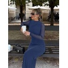image:imageREORIA Womens Long Sleeve Wedding Guest Maxi DressesDenim Blue