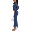 image:imageREORIA Womens Long Sleeve Wedding Guest Maxi DressesDenim Blue
