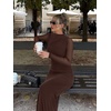 image:imageREORIA Womens Long Sleeve Wedding Guest Maxi DressesShaved Chocolate