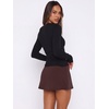 image:imageREORIA Womens Low Rise Micro Mini Skorts with Builtin ShortsBrown