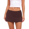image:imageREORIA Womens Low Rise Micro Mini Skorts with Builtin ShortsBrown