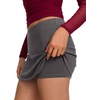image:imageREORIA Womens Low Rise Micro Mini Skorts with Builtin ShortsGray