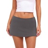 image:imageREORIA Womens Low Rise Micro Mini Skorts with Builtin ShortsGray
