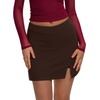 image:imageREORIA Womens Mini Skorts High Waisted Side Slit with Builtin ShortsBrown