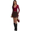 image:imageREORIA Womens Mini Skorts High Waisted Side Slit with Builtin ShortsBrown