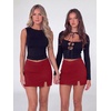 image:imageREORIA Womens Mini Skorts High Waisted Side Slit with Builtin ShortsRed