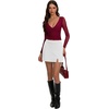 image:imageREORIA Womens Mini Skorts High Waisted Side Slit with Builtin ShortsWhite