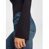 image:imageREORIA Womens Mock Neck Long Sleeve Top Slim Fit Stretch Bell SleeveBlack Onyx
