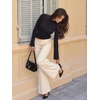 image:imageREORIA Womens Mock Neck Long Sleeve Top Slim Fit Stretch Bell SleeveBlack Onyx