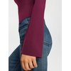 image:imageREORIA Womens Mock Neck Long Sleeve Top Slim Fit Stretch Bell SleeveCordovan