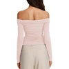 image:imageREORIA Womens Off Shoulder Long Sleeve Going Out Tops Slim Fit Ruched ShirtWhite