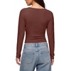 image:imageREORIA Womens V Neck Batwing Sleeve Ruched Fitted Going Out Tops 2026 FallBrown