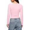 image:imageREORIA Womens V Neck Batwing Sleeve Ruched Fitted Going Out Tops 2026 FallLight Pink