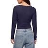 image:imageREORIA Womens V Neck Batwing Sleeve Ruched Fitted Going Out Tops 2026 FallNavy Blue