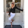 image:imageREORIA Womens Wrap Deep V Neck Shirts Long Bell Sleeve Going Out TopsBlack