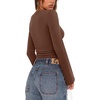 image:imageREORIA Womens Wrap Deep V Neck Shirts Long Bell Sleeve Going Out TopsCoffee