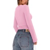 image:imageREORIA Womens Wrap Deep V Neck Shirts Long Bell Sleeve Going Out TopsPink