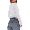 image:imageREORIA Womens Wrap Deep V Neck Shirts Long Bell Sleeve Going Out TopsWhite