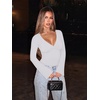 image:imageREORIA Womens Wrap Deep V Neck Shirts Long Bell Sleeve Going Out TopsWhite