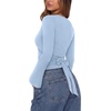 image:imageREORIA Womens Wrap Tops Long Sleeve V Neck Tie Back Shrugs Crop CardiganBaby Blue