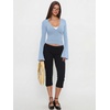 image:imageREORIA Womens Wrap Tops Long Sleeve V Neck Tie Back Shrugs Crop CardiganBaby Blue