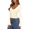 image:imageREORIA Womens Wrap Tops Long Sleeve V Neck Tie Back Shrugs Crop CardiganBeige