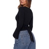 image:imageREORIA Womens Wrap Tops Long Sleeve V Neck Tie Back Shrugs Crop CardiganBlack