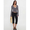 image:imageREORIA Womens Wrap Tops Long Sleeve V Neck Tie Back Shrugs Crop CardiganGray