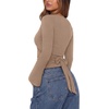 image:imageREORIA Womens Wrap Tops Long Sleeve V Neck Tie Back Shrugs Crop CardiganKhaki