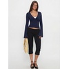 image:imageREORIA Womens Wrap Tops Long Sleeve V Neck Tie Back Shrugs Crop CardiganNavy