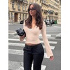image:imageREORIA Womens Wrap Tops Long Sleeve V Neck Tie Back Shrugs Crop CardiganPeach Pink