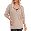 image:imageREORIA Hoodies For Women Oversized V Neck Pullover SweatshirtsKhaki
