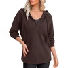 image:imageREORIA Hoodies For Women Oversized V Neck Pullover SweatshirtsShaved Chocolate