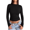 image:imageREORIA Women Double Lined Long Sleeve Shirt Business Casual Layering TopsBlack