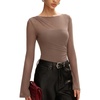 image:imageREORIA Womens Bodysuits Long Sleeve Body Suit TopsChanterelle