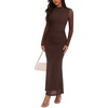image:imageREORIA Womens Long Sleeve Wedding Guest Maxi DressesShaved Chocolate